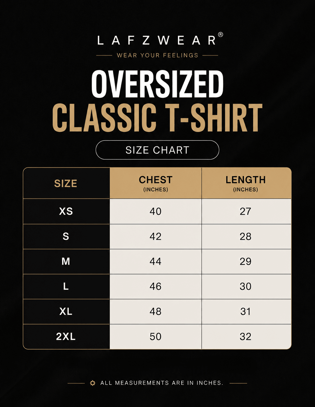 Size Chart - LafzWear